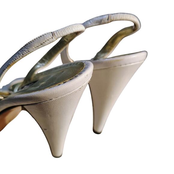 80s Pancaldi Italian Leather Strappy Heels 4 Inch Heel Size 7 1/2 AA Gently Used - Picture 11 of 12